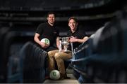 16 February 2016; In attendance at the launch of the 2016 EirGrid GAA Football U21 All-Ireland Championship launch today are EirGrid GAA Football U21 All-Ireland Championship ambassadors Sean Cavanagh, Tyrone footballer, left, and Trevor Giles, former Meath footballer. Croke Park, Dublin. Picture credit: Stephen McCarthy / SPORTSFILE