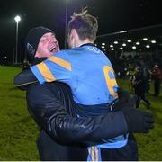 16 February 2016; University College Dublin manager Nicky English celebrates with Cian O’Callaghan after the game. Independent.ie HE GAA Fitzgibbon Cup, Quarter-Final, Institute of Technology Carlow v University College Dublin, IT Carlow Grounds, Carlow. Picture credit: Matt Browne / SPORTSFILE