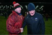 16 February 2016; University College Dublin manager Nicky English, right, shakes hands with Institute of Technology Carlow manager DJ Carey after the game. Independent.ie HE GAA Fitzgibbon Cup, Quarter-Final, Institute of Technology Carlow v University College Dublin, IT Carlow Grounds, Carlow. Picture credit: Matt Browne / SPORTSFILE