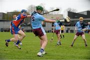 16 February 2016; Conor Gardiner, Galway Mayo Institute of Technology, in action against David Reidy, Mary Immaculate College, Limerick. Independent.ie HE GAA Fitzgibbon Cup Quarter-Final, Mary Immaculate College Limerick v Galway Mayo Institute of Technology. MICL Grounds, Limerick. Picture credit: Diarmuid Greene / SPORTSFILE