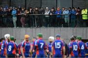 16 February 2016; Spectators look on as the Mary Immaculate College team warm up before the game. Independent.ie HE GAA Fitzgibbon Cup Quarter-Final, Mary Immaculate College Limerick v Galway Mayo Institute of Technology. MICL Grounds, Limerick. Picture credit: Diarmuid Greene / SPORTSFILE