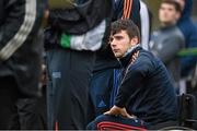 16 February 2016; Former Mary Immaculate College player Jamie Wall looks on from the sideline during the game. Independent.ie HE GAA Fitzgibbon Cup Quarter-Final, Mary Immaculate College Limerick v Galway Mayo Institute of Technology. MICL Grounds, Limerick. Picture credit: Diarmuid Greene / SPORTSFILE