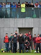 16 February 2016; Spectators, members of the Mary Immaculate College backroom team, and substitutes look on during the game. Independent.ie HE GAA Fitzgibbon Cup Quarter-Final, Mary Immaculate College Limerick v Galway Mayo Institute of Technology. MICL Grounds, Limerick. Picture credit: Diarmuid Greene / SPORTSFILE