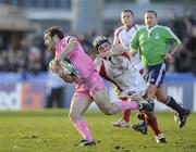 12 December 2009; Julian Dupuy, Stade Francais, in action against Isaac Boss, Ulster. Heineken Cup, Pool 4, Round 3, Ulster v Stade Francais, Ravenhill Park, Belfast, Co. Antrim. Picture credit: Oliver McVeigh / SPORTSFILE