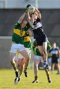 16 January 2010; Mike O'Donoghue, Kerry, catches a 'mark' ahead of team-mate Georke O'Keeffe, and Kevin Hartnett, IT Tralee. McGrath Cup, Preliminary Round, Kerry v IT Tralee, Strand Road Pitch, Kerins O'Rahillys GAA Club, Tralee, Co. Kerry. Picture credit: Brendan Moran / SPORTSFILE