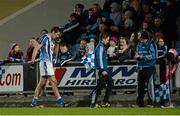 13 February 2016; Declan O'Mahoney, Ballyboden St Enda's, leaves the field after being shown the red card. AIB GAA Football Senior Club Championship, Semi-Final, Ballyboden St Enda's v Clonmel Commercials. O'Moore Park, Portlaoise, Co. Laois. Picture credit: Piaras Ó Mídheach / SPORTSFILE