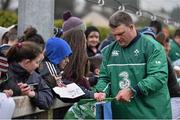 19 February 2016; Ireland's Nathan White signs autographs and has his picture taken with supporters at the end of squad training. Ireland Rugby Squad Open Training. Mullingar RFC, Mullingar, Co. Westmeath. Picture credit: David Maher / SPORTSFILE