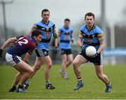 19 February 2016; Jack McCaffrey, University College Dublin, in action against Cian Sheehan, University of Limerick. Independent.ie HE GAA Sigerson Cup, Semi-Final, University College Dublin v University of Limerick, UUJ, Jordanstown, Co. Antrim. Picture credit: Oliver McVeigh / SPORTSFILE