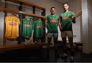 19 February 2016; Meath hurlers David Donoghue, left, and James Toher pictured at the Uniflu Announcement of the sponsership of Meath Hurling Teams. Uniflu announces its official sponsorship of Meath Hurling teams. Uniflu today launched its sponsorship of the Meath hurling teams for 2016. The New Meath Jerseys for the 2016 season will feature the Uniflu logo. Croke Park, Dublin. Picture credit: Matt Browne / SPORTSFILE