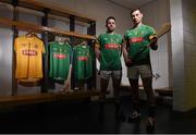 19 February 2016; Meath hurlers David Donoghue, left, and James Toher pictured at the Uniflu Announcement of the sponsership of Meath Hurling Teams. Uniflu announces its official sponsorship of Meath Hurling teams. Uniflu today launched its sponsorship of the Meath hurling teams for 2016. The New Meath Jerseys for the 2016 season will feature the Uniflu logo. Croke Park, Dublin. Picture credit: Matt Browne / SPORTSFILE