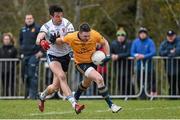 19 February 2016; Michael Quinn, Dublin City University, in action against Niall McKeever, University of Ulster Jordanstown. Independent.ie HE GAA Sigerson Cup, Semi-Final, University of Ulster Jordanstown v Dublin City University UUJ, Jordanstown, Co. Antrim. Picture credit: Oliver McVeigh / SPORTSFILE