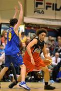 17 January 2010; Michael Westbrooks, Killester, in action against Daniel James, UCD Marian. 2010 Basketball Ireland Men's SuperLeague National Cup Semi-Final, Killester v UCD Marian, Neptune Stadium, Cork. Picture credit: Brendan Moran / SPORTSFILE