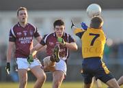 17 January 2010; James Durcan, Westmeath, in action against Jonathan Cooper, DCU. O'Byrne Cup, First Round, Westmeath v DCU, St. Lomans GAA Grounds, Mullingar, Co. Westmeath. Picture credit: Brian Lawless / SPORTSFILE