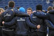 19 January 2010; Leinster's Brian O'Driscoll listens as head coach Michael Cheika speaks to the players during squad training ahead of their Heineken Cup match against London Irish on Saturday. RDS, Ballsbridge, Dublin. Picture credit: Brendan Moran / SPORTSFILE