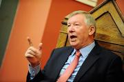 20 January 2010; Manchester United manager Sir Alex Ferguson speaking at the Trinity College Philosophical Society. Graduates Memorial Building, Trinity College, Dublin. Picture credit: Stephen McCarthy / SPORTSFILE
