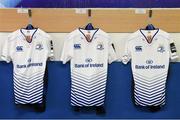 20 February 2016; A general view of the Leinster jerseys hanging in the changing room ahead of the game. Guinness PRO12, Round 15, Cardiff v Leinster. BT Sport Cardiff Arms Park, Cardiff, Wales. Picture credit: Stephen McCarthy / SPORTSFILE