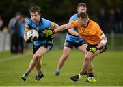 20 February 2016; Niall Kelly, University College Dublin, in action against Stephen Attride, Dublin City University. Independent.ie HE GAA Sigerson Cup Final, University College Dublin v Dublin City University, UUJ, Jordanstown, Co. Antrim. Picture credit: Oliver McVeigh / SPORTSFILE