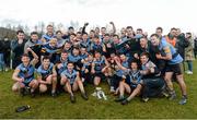 20 February 2016; The University College Dublin team celebrate with the Sigerson cup. Independent.ie HE GAA Sigerson Cup Final, University College Dublin v Dublin City University, UUJ, Jordanstown, Co. Antrim. Picture credit: Oliver McVeigh / SPORTSFILE