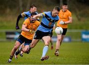 20 February 2016; Paul Mannion, University College Dublin, in action against Conor Moynagh, Dublin City University. Independent.ie HE GAA Sigerson Cup Final, University College Dublin v Dublin City University, UUJ, Jordanstown, Co. Antrim. Picture credit: Oliver McVeigh / SPORTSFILE