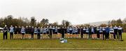20 February 2016; The University College Dublin squad stand for the national anthem. Independent.ie HE GAA Sigerson Cup Final, University College Dublin v Dublin City University, UUJ, Jordanstown, Co. Antrim. Picture credit: Oliver McVeigh / SPORTSFILE