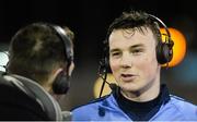 20 February 2016; Dublin's Liam Rushe is interviewed after the game. Allianz Hurling League, Division 1A, Round 2, Dublin v Galway. Parnell Park, Dublin. Picture credit: Piaras Ó Mídheach / SPORTSFILE