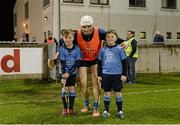 20 February 2016; Mascots Ryan Coyne, left, aged 11, and Evan Coyne, aged 8, both from Trinity Gaels, with Dublin team captain Liam Rushe before the game. Allianz Hurling League, Division 1A, Round 2, Dublin v Galway, Parnell Park, Dublin. Picture credit: Piaras Ó Mídheach / SPORTSFILE