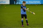 20 February 2016; Mascot Ryan Coyne, aged 11, from Trinity Gaels, before the game. Allianz Hurling League, Division 1A, Round 2, Dublin v Galway, Parnell Park, Dublin. Picture credit: Piaras Ó Mídheach / SPORTSFILE