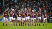 21 February 2016; The Wexford team stand for the National Anthem before the game. Allianz Hurling League, Division 1B, Round 2, Wexford v Clare. Innovate Wexford Park, Wexford. Picture credit: Piaras Ó Mídheach / SPORTSFILE