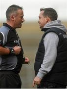21 February 2016; Clare manager Davy Fitzgerald and referee James McGrath in conversation during the game. Allianz Hurling League, Division 1B, Round 2, Wexford v Clare. Innovate Wexford Park, Wexford. Picture credit: Piaras Ó Mídheach / SPORTSFILE