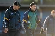 16 January 2010; Kerry manager Jack O'Connor, right, with selector Eamon Fitzmaurice. McGrath Cup, Preliminary Round, Kerry v IT Tralee, Strand Road Pitch, Kerins O'Rahillys GAA Club, Tralee, Co. Kerry. Picture credit: Brendan Moran / SPORTSFILE