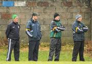 16 January 2010; The Kerry management team, from left, Ger O'Keeffe, selector, Eamon Fitzmaurice, selector, Jack O'Connor, manager and Alan O'Sullivan, trainer. McGrath Cup, Preliminary Round, Kerry v IT Tralee, Strand Road Pitch, Kerins O'Rahillys GAA Club, Tralee, Co. Kerry. Picture credit: Brendan Moran / SPORTSFILE
