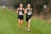 23 January 2010; Annette Kealy, 1137, Lawyers, leads eventual winner, Catriona Jennings, Price Waterhouse Cooper, during the Women's race. The BHAA Eircom-ESCCU Cross Country Races. Ballyboden St Enda's GAA Club, Firhouse, Tallaght, Dublin. Picture credit: Tomas Greally / SPORTSFILE