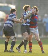 23 January 2010; Kyle Tonetti and Michael Carroll, left, Blackrock College, in action against Daragh O'Shea, Clontarf. AIB League Division 1A, Blackrock College v Clontarf, Stradbrook Road, Blackrock, Co. Dublin. Photo by Sportsfile