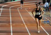 24 January 2010; Mary Sweeney, St. Finbarrs A.C., on her way to winning the Women's Over 45's 800m. Woodie’s DIY Masters Indoor Championships, Nenagh Indoor Arena, Nenagh, Co. Tipperary. Picture credit: Brian Lawless / SPORTSFILE