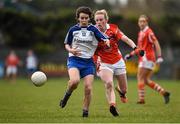 21 February 2016; Cora Courtney, Monaghan, in action against Shauna Gray, Armagh. Lidl Ladies National Football League, Division 1, Round 1, Armagh v Monaghan. Pearse îg Park, Co. Armagh. Picture credit: Philip Fitzpatrick / SPORTSFILE