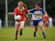 21 February 2016; Blaithin Mackin, Armagh, in action against Josie Fitzpatrick, Monaghan. Lidl Ladies National Football League, Division 1, Round 1, Armagh v Monaghan. Pearse îg Park, Co. Armagh. Picture credit: Philip Fitzpatrick / SPORTSFILE