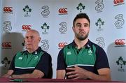 22 February 2016; Ireland's Conor Murray and team manager Mick Kearney speaking during a press conference. Ireland Rugby Press Conference. Carton House, Maynooth, Co. Kildare. Picture credit: Matt Browne / SPORTSFILE