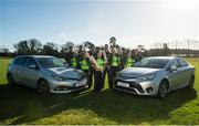 22 February 2016; Cricket Ireland received a major boost to the organisation and their quest for Test Cricket in 2018 with Toyota renewing their relationship with the sports body for a further four years. The announcement was made today at Malahide Cricket Club and pictured are from left, Aaron Hamilton, Women's coach, Ciara Metcalfe, Max Sorensen, Lucy O'Reilly, Andrew Balbirnie, Isobel Joyce, George Dockrell, Robyn Lewis, Andrew Poynter, Claire Shillington and John Bracewell, Men's coach. Malahide Cricket Club, Dublin Rd, Malahide, Co. Dublin. Picture credit: Piaras Ó Mídheach / SPORTSFILE