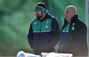 23 February 2016; Ireland's Jared Payne, left, and team manager Michael Kearney look on during squad training. Carton House, Maynooth, Co. Kildare. Picture credit: Brendan Moran / SPORTSFILE