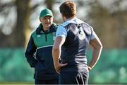23 February 2016; Ireland head coach Joe Schmidt with Dave Foley during squad training. Carton House, Maynooth, Co. Kildare. Picture credit: Brendan Moran / SPORTSFILE