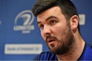 23 February 2016; Leinster's Mick Kearney speaking during a press conference. Leinster Rugby HQ, Belfield, Dublin. Picture credit: Brendan Moran / SPORTSFILE
