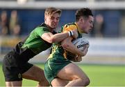 23 February 2016; Peter Breen, St. Mary's CBS Enniscorthy, is tackled by Ross Murphy, St. Conleth's College. McMullen Cup Final, St. Conleth's College v St. Mary's CBS Enniscorthy, Donnybrook Stadium, Donnybrook, Dublin. Picture credit: Cody Glenn / SPORTSFILE