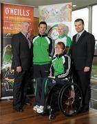 25 January 2010; The Irish Paralympic Team are to wear O'Neills kit for 2012 Paralympic Games in London after the Paralympic Council of Ireland announced O'Neills as the Official Kit Supplier to the 2012 Irish Paralympic Team. At the announcement are, from left, Cormac Farrell, Marketing Director, O'Neills, Gary Messett, Football, Catherine Walsh, Cycling, Eimear Breathnach, Table Tennis, and Liam Harbison, CEO, Paralympic Council of Ireland. Sport HQ, Parkwest Business Park, Clondalkin, Dublin. Picture credit: Brendan Moran / SPORTSFILE