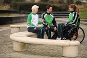 25 January 2010; The Irish Paralympic Team are to wear O'Neills kit for 2012 Paralympic Games in London after the Paralympic Council of Ireland announced O'Neills as the Official Kit Supplier to the 2012 Irish Paralympic Team. At the announcement are athletes, from left, Catherine Walsh, Cycling, Gary Messett, Football and Eimear Breathnach, Table Tennis. Sport HQ, Parkwest Business Park, Clondalkin, Dublin. Picture credit: Brendan Moran / SPORTSFILE