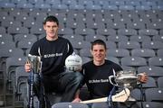 25 January 2010; GAA student football star Diarmuid Connolly, left, DIT and Dublin, and hurling counterpart John Conlon, NUI Galway and Clare, at the launch of the 2010 Ulster Bank Sigerson and Fitzgibbon Cups. Higher Education GAA is set to move into overdrive in the next month with the Ulster Bank Sigerson and Fitzgibbon Cups forming the centrepiece for plenty of Championship action with almost 50 colleges set to pit their skills in the next six week. Croke Park, Dublin. Picture credit: David Maher / SPORTSFILE
