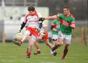 24 January 2010; Kevin Downes, Tir Chonaill Gaels, in action against Enda Coughlan, Kilmurray Ibrickane. AIB GAA Football All-Ireland Senior Club Championship Quarter-Final, Tir Chonaill Gaels v Kilmurray Ibrickane, Emerald Park, Ruislip, London, England. Picture credit: Brendan Moran / SPORTSFILE