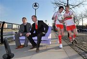 26 January 2010; Setanta Sports presenters Connor Morris, left, and Daire O'Brien, with players Joe McMahon, Tyrone, and Derry captain Gerard O'Kane pictured in Dublin today to announce details of Setanta Sports’ live coverage of the 2010 Allianz GAA Football and Hurling National Leagues. Setanta will broadcast live games from the Leagues at 7.30pm on Saturday evenings on both the Setanta Ireland and Setanta Sports 1 channels. Live coverage of the 2010 Leagues begins on Saturday February 6th next with action from Derry v Tyrone on Setanta Ireland and Meath v Armagh on Setanta Sports 1. Clarion Hotel Dublin IFSC, Dublin. Picture credit: David Maher / SPORTSFILE
