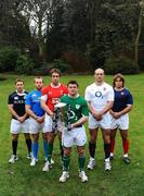 27 January 2010; Ireland captain Brian O'Driscoll with fellow captains, from left, Chris Cusiter, Scotland, Leonardo Ghiraldini, Italy, Ryan Jones, Wales, Steve Borthwick, England, and Dimitri Szarzewski, France, at the RBS Six Nations Rugby Championship launch. The Hurlingham Club, Ranelagh Gardens, London, England. Picture credit: Stephen McCarthy / SPORTSFILE