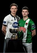 25 February 2016; Danny Morrissey, right, Cork City, and Ronan Finn, Dundalk FC, both teams will play each other in the Presidents Cup Final which will take place at Turners Cross, Cork, this Saturday, February 27th. Presidents Cup Final. Aviva Stadium, Lansdowne Road, Dublin. Picture credit: David Maher / SPORTSFILE