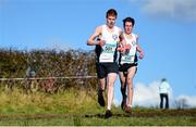 23 February 2016; Ben Walsh, left, and Aaron Doherty, Rice College, Westport, competing in the Intermediate Boys at the GloHealth Connacht Schools' Cross Country Championships. Calry Community Park, Sligo. Picture credit: Ramsey Cardy / SPORTSFILE